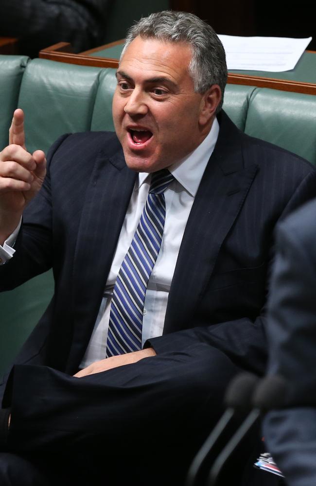 To send a thank you card ... Treasurer Joe Hockey wants you to know where your money goes. Picture: Kym Smith