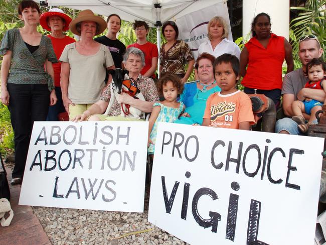 Pro choicers show their support in Cairns.