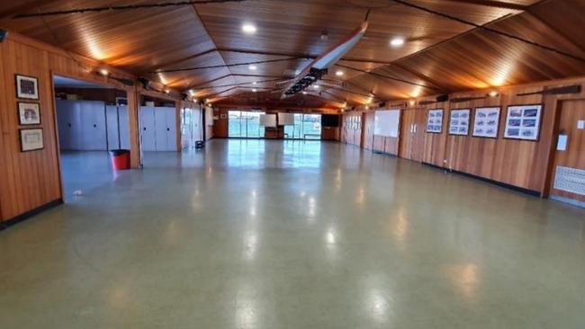 A photo of the current upper floor hall, which would be turned into a dorm for students.