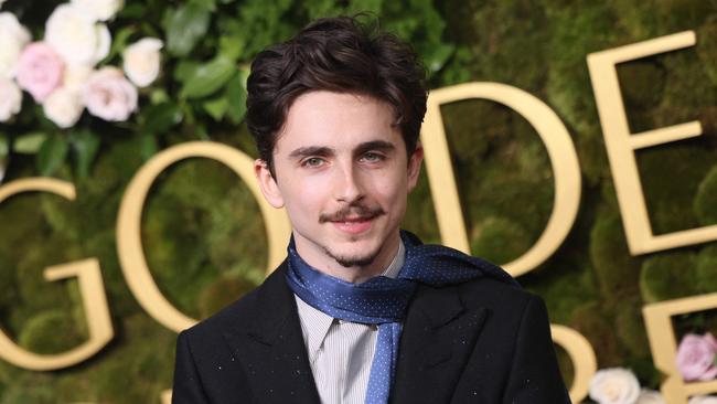 French-US actor Timothee Chalamet arrives for the 82nd annual Golden Globe Awards. Picture: AFP