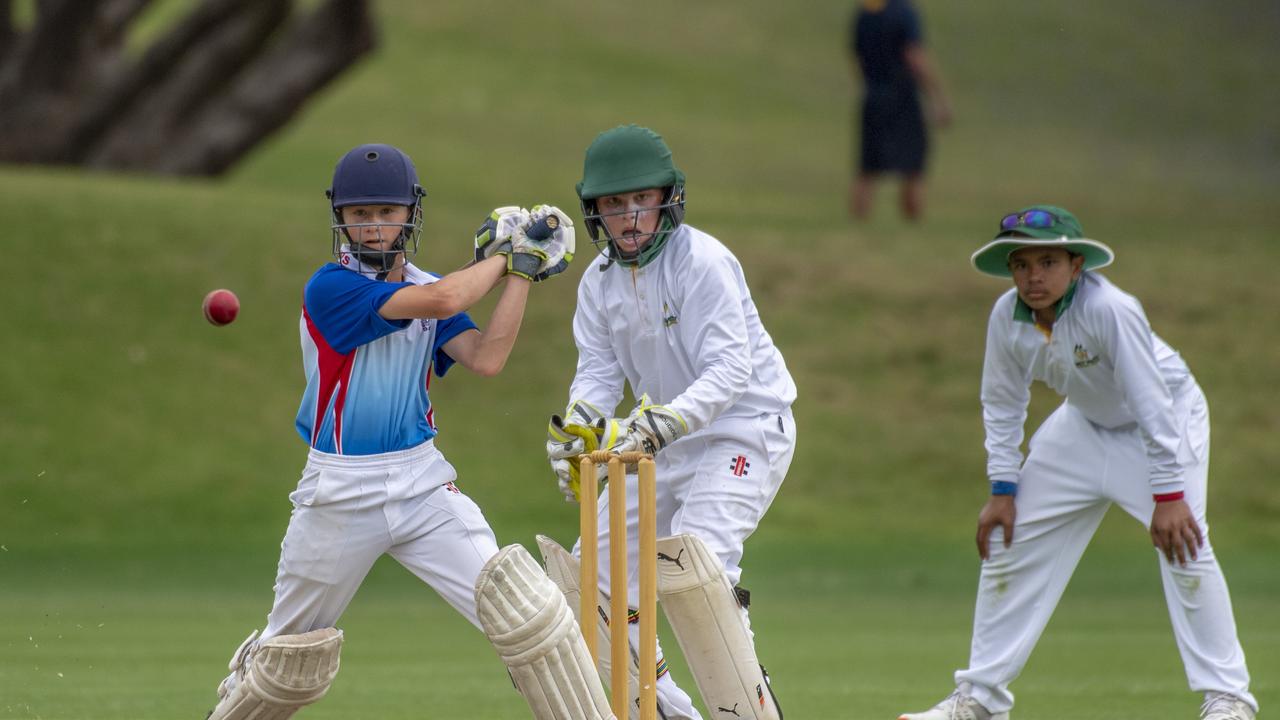 Archie Brown bats for Darling Downs. Metropolitan West vs Darling Downs. Queensland School Sport Championships 10-12 Boys Cricket State Championships. Tuesday. 17th Nov 2020. Picture: Nev Madsen