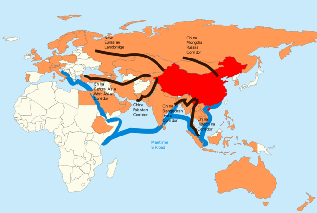 China's ambitious Belt and Road Initiative. Picture: Lommes