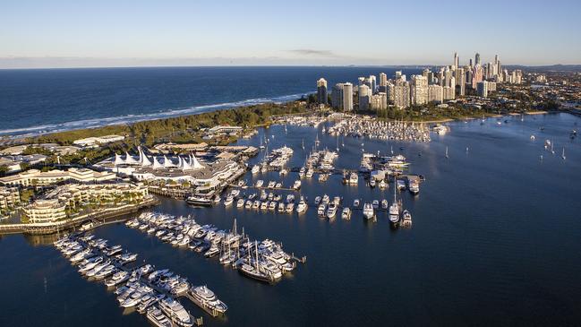 Aerial photos of Mariner's Cove on The Spit at the Gold Coast. Picture: Sunland Group