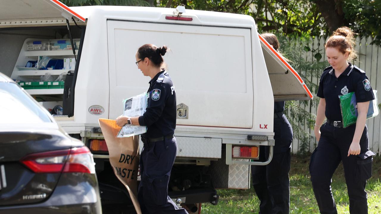 Forensic police at the scene on Monday. Picture: Liam Kidston