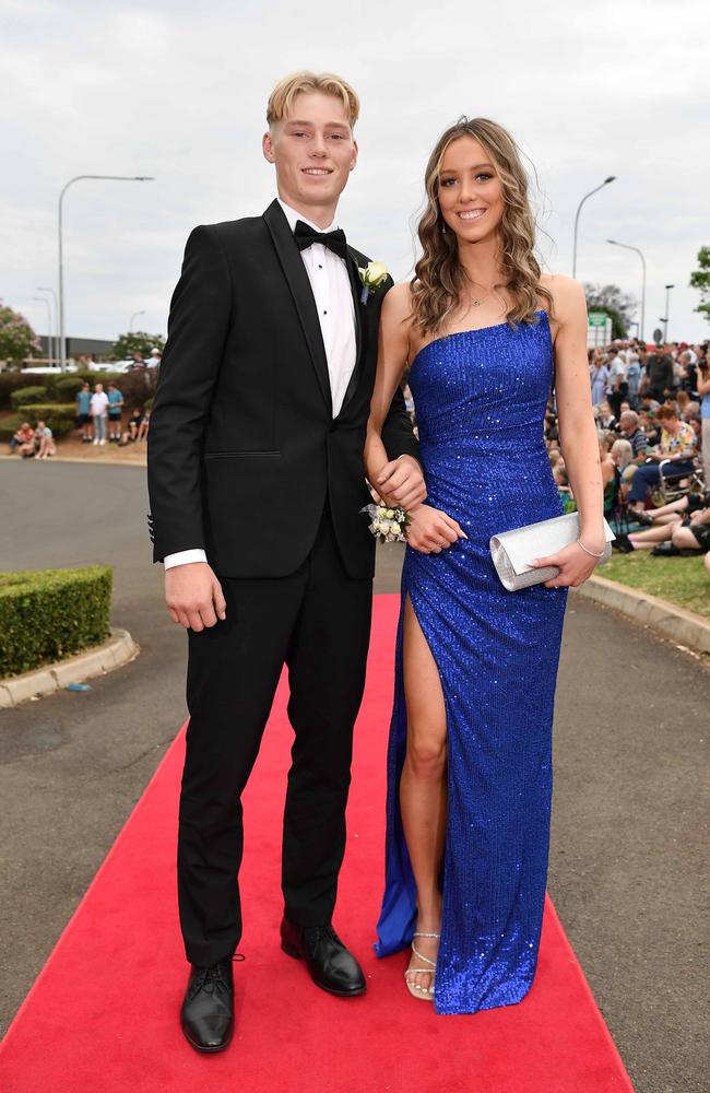 Mitch Dabin and Emily Newcomb at Highfields State Secondary College. Picture: Patrick Woods.