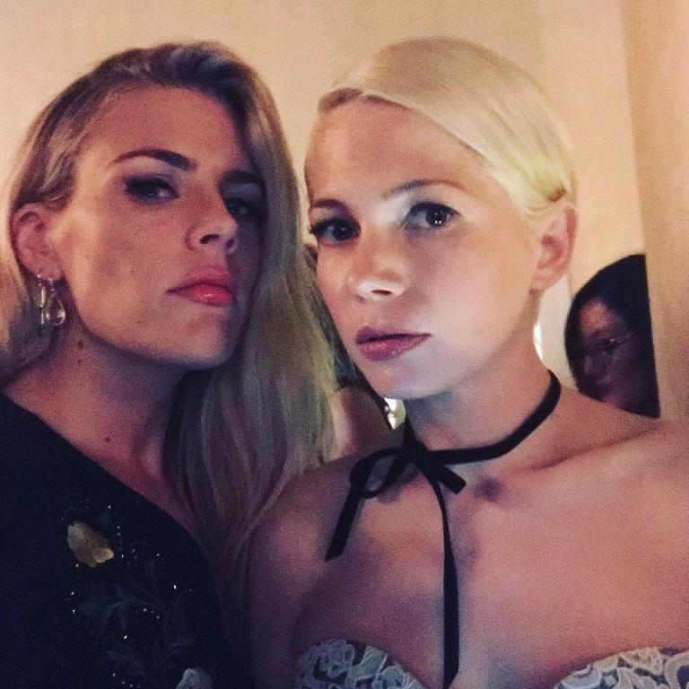 Busy Philipps and Michelle Williams ... "We got a meeting in the ladies room..." Picture: Instagram