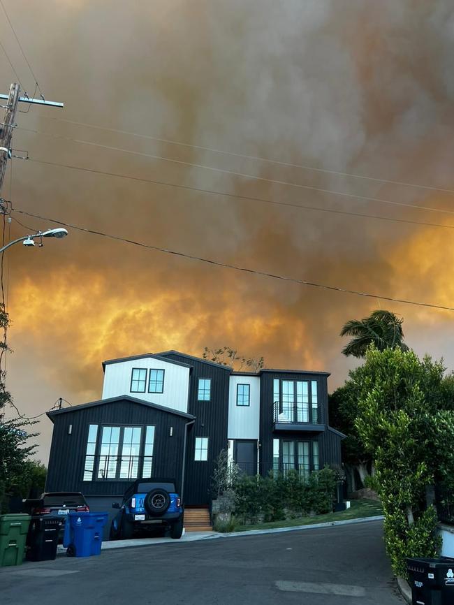 Kim and Gordon Devin’s home in Pacific Palisades, as the fire approached.