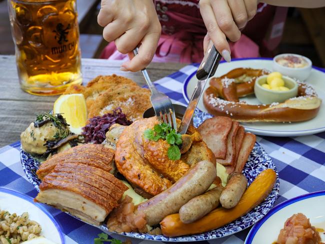 It doesn’t get better than this. The Oktoberfest Munich Platter at Munich Brauhaus. Picture: Jenifer Jagielski