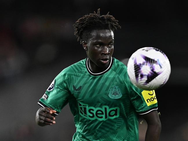 Former Mariners star Garang Kuol started for an inexperienced Newcastle United side. Picture: Getty Images