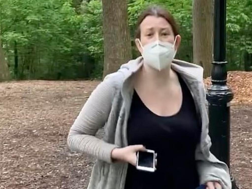 Amy Cooper, the so-called Central Park Karen who falsely claimed to police that a black New York birdwatcher was threatening her in May. Picture: Supplied