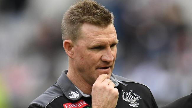 Collingwood faces a tough call on Nathan Buckley. Picture: AAP