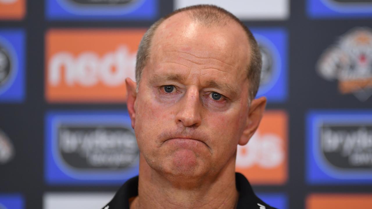 West Tigers coach Michael Maguire’s future is uncertain. Picture: Albert Perez/Getty Images