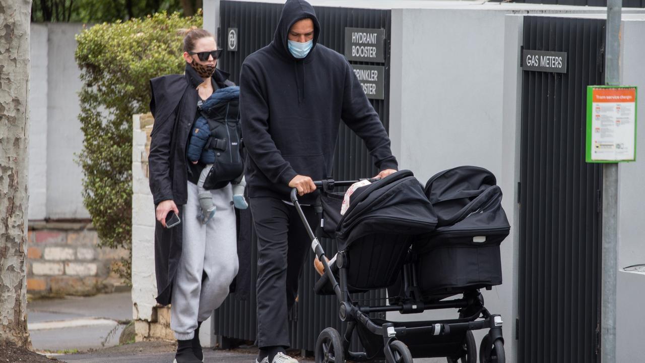 Buddy and Jesinta franklin take kids Rocky and Tallulah to the park ...