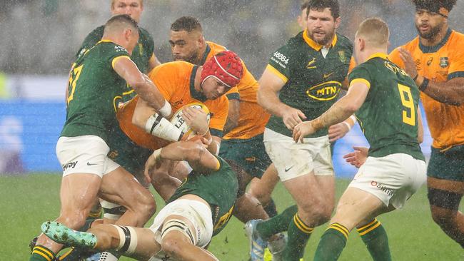 Wallabies taking on South Africa recently in the Rugby Championship involving the nations of SANZAAR. Picture: James Worsfold/Getty Images