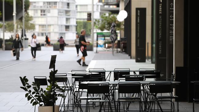 The normally bustling streets of Sydney are deserted. Picture: David Swift