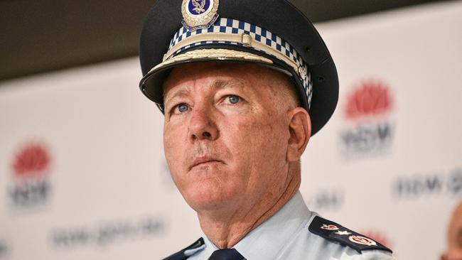 NSW Police Commissioner Mick Fuller speaks at press conference. Picture: NCA NewsWire / Flavio Brancaleone