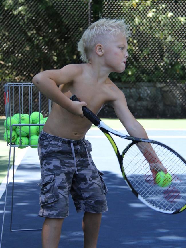 Cruz Hewitt was born to follow in his father's footsteps. This is the youngster aged five.