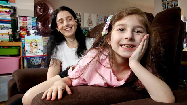 Vanessa McDonald Costa has been nominated for Mother of the Year by her 7-year-old daughter Olivia who has special needs and is home schooled by her mum. Picture: Toby Zerna