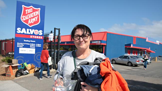 Danielle Sardelic out the front of Salvos store in Tempe. PICTURE: Adam Yip