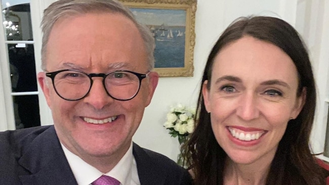 Prime Minister of New Zealand Jacinda Ardern meets with Australian Prime Minister Anthony Albanese at Kirribilli House. Picture: Twitter / @AlboMP