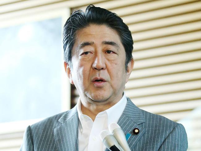 Japanese Prime Minister Shinzo Abe called the launch an “impermissible and outrageous act”. Picture: AFP.
