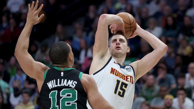 Nikola Jokic is on fire. (Photo by Matthew Stockman/Getty Images)