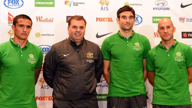 The Socceroos’ leadership group.