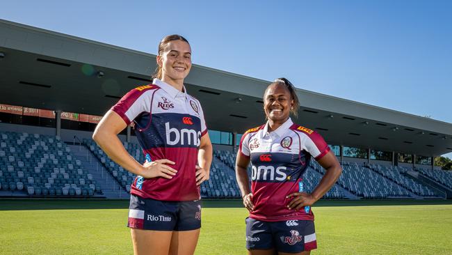 Queensland Reds 2025 Super W captains Jemma Bemrose (L) and Ivania Wong. Picture: Queensland Rugby Union