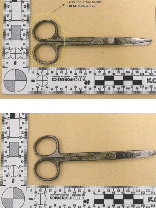 The scissors used by Kumanjayi Walker to attack officers Eberl and Rolfe.