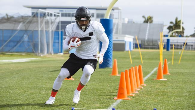 Valentine Holmes tests his agility in Florida. Picture: Angus Mordant