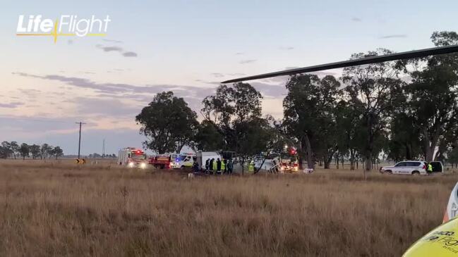 Emergency services respond to truck rollover