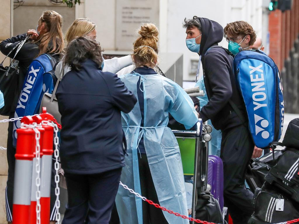 Qantas boss Alan Joyce has questioned why overseas tennis players can enter Victoria, but the state’s own residents in NSW cannot. Picture: Tim Carrafa