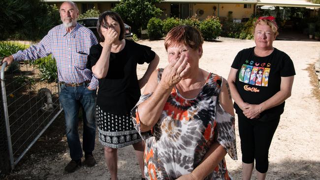 Kanmantoo residents Peter Roberts, Lou Duncan, Margi Dunn and Jenny Tundale are able to smell the stench coming from Neutrog from their homes. Picture: The Advertiser/Morgan Sette