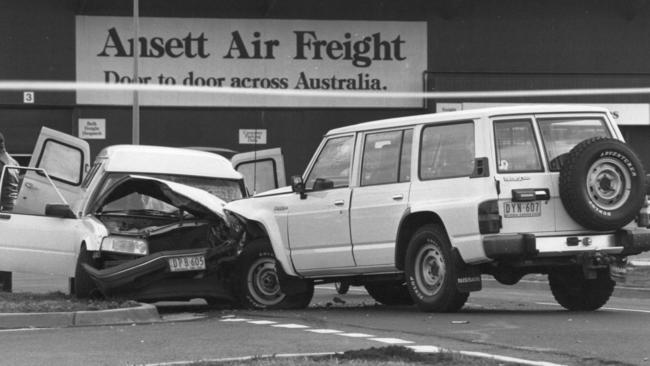 The rammed getaway vehicle. Picture: Library NWN