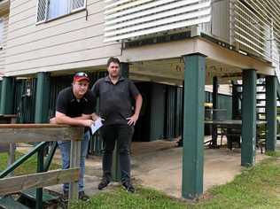 RISING INSURANCE PREMIUMS: Tyson and Cody Roles outside their grandmother Eunice Barnes home in Hanbury Street. Picture: Mike Knott BUN260319HAN2