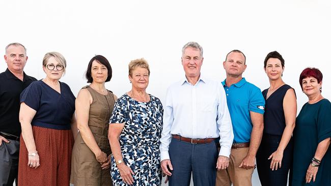 mayor Williamson’s former team included councillors Justin Englert, Fran Mann, Belinda Hassan, Karen May, Michelle Green, Pauline Townsend, as well as unsuccessful candidates Ross Gee Greg Fisher and Craig Menkins. Picture: Fiona Kroll