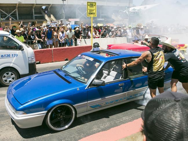 SUNDAY TELEGRAPH SPECIAL. A Holden preforms a burnout during Summernats 31 2018. Photo: Keegan Carroll