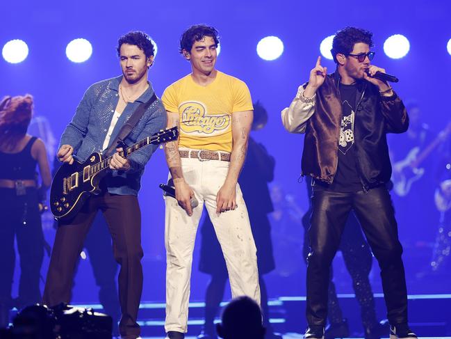 The Jonas Brothers performing at the Brisbane Entertainment Centre. Picture: Josh Woning