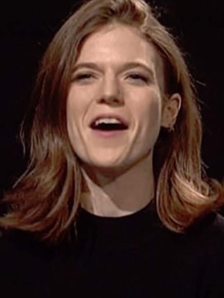 Kit Harington’s wife Rose Leslie was on hand to heckle. Picture: NBC