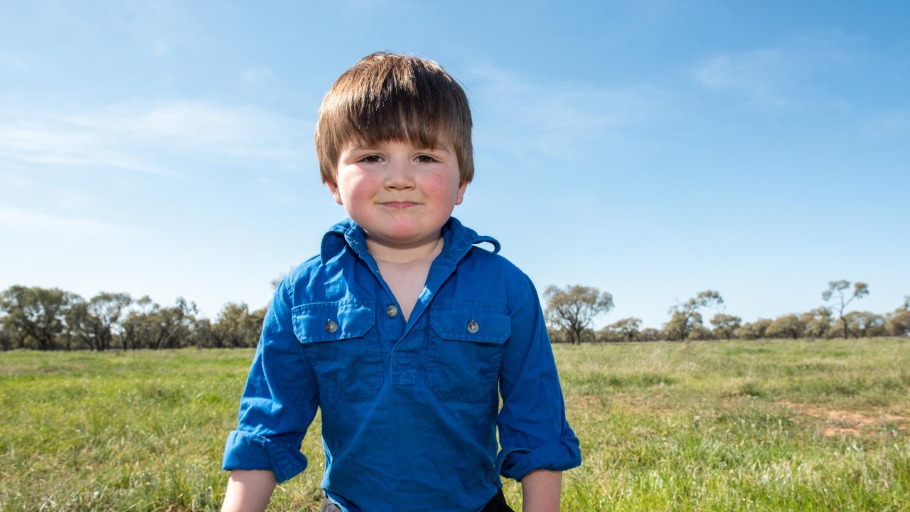 Memphis Francis is stuck in NSW at his grandparents property near Griffith after QLD closed it's border. Picture: Ginette Guidolin