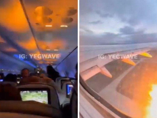 Passengers started to panic after realising there was something wrong with the plane, footage shows