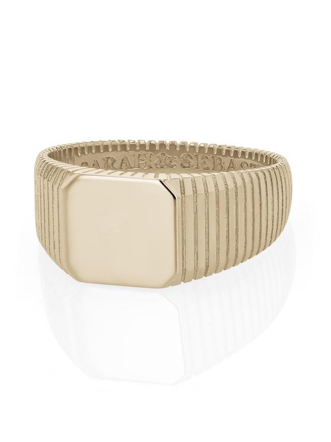 Sarah &amp; Sebastian traction signet ring, $2200