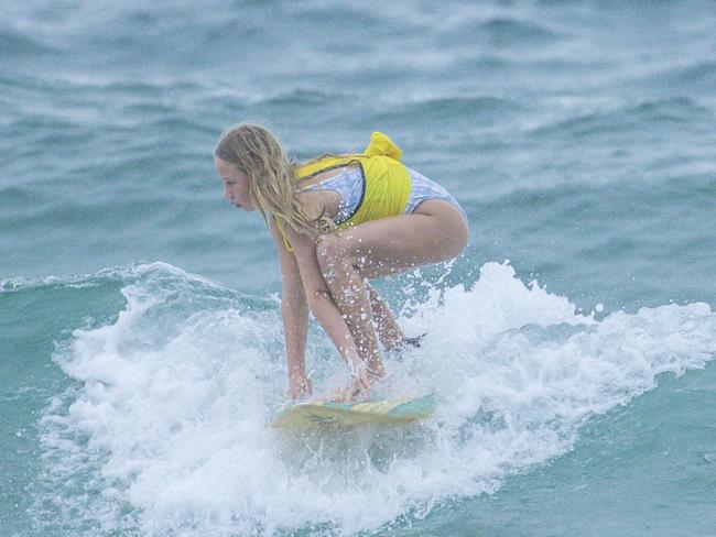 Early Saturday heats of The Burleigh Heads Boardriders Single Fin Festival. Picture: Glenn Campbell