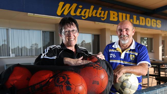 Kim Miles and Rob Gibson from the Capalaba Bulldogs. Picture: Josh Woning.