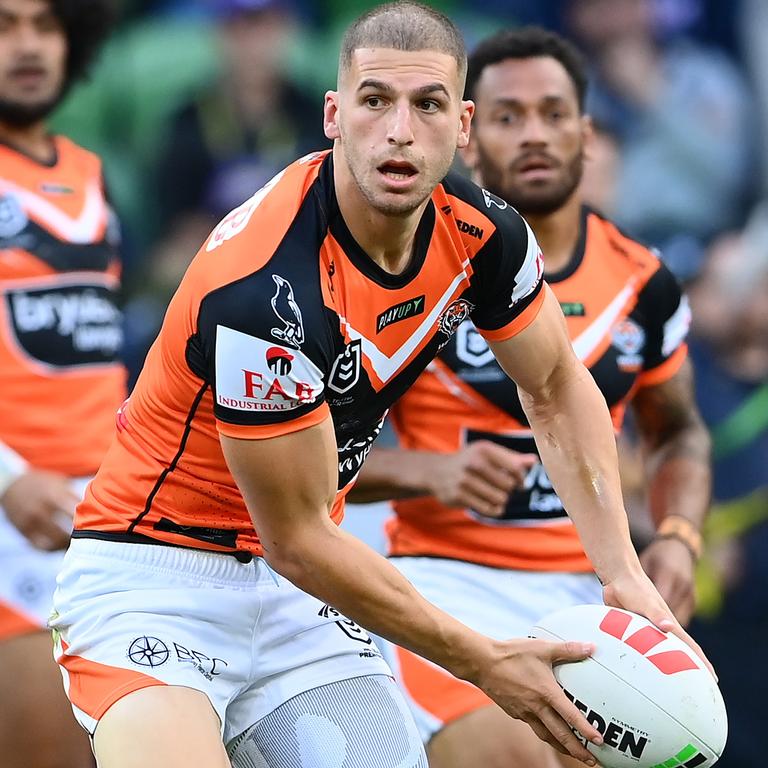 Adam Doueihi is only on a one-year deal, leaving the Tigers flexible and open to a raid on Jack Wighton. Picture: Getty