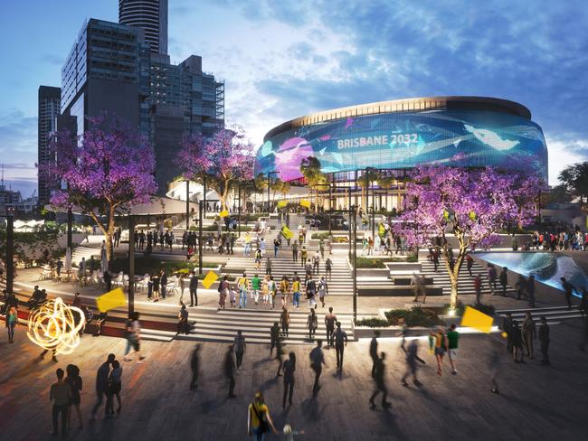 An early concept for a Brisbane Arena in Roma St. Picture: Populous