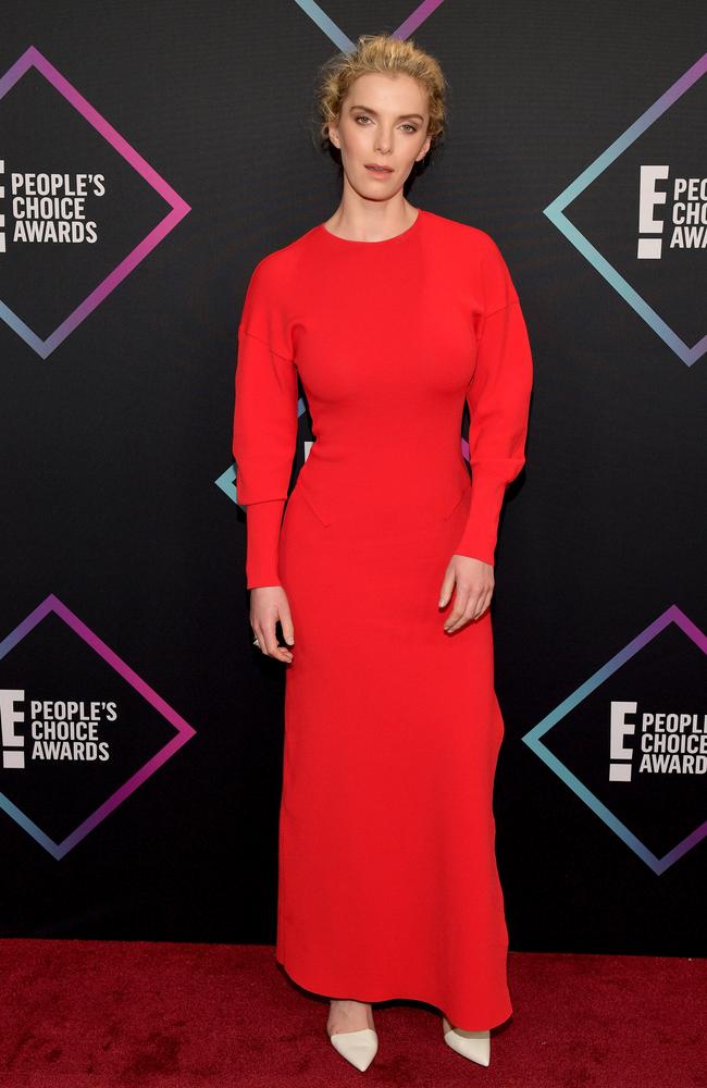 Betty Gilpin paid homage to The Handmaid’s Tale. Photo: Matt Winkelmeyer/Getty Images