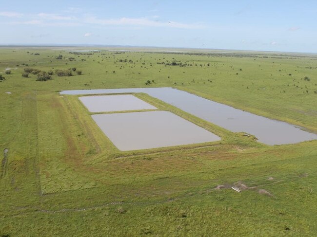 A Project Sea Dragon trial pond at Legune Station. Pictured: Supplied