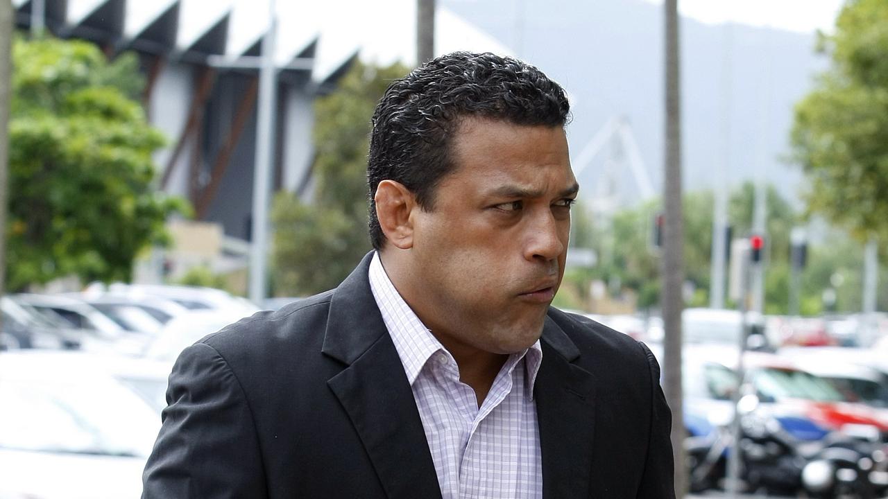 Actor, Aaron Fa'aoso, arriving at Cairns Court House in 2012.