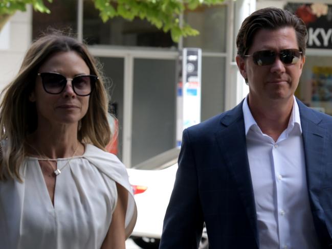 PERTH , AUSTRALIA - NewsWire Photos  NOVEMBER 20, 2023 John and Bianca Rinehart. arrive at the Supreme Court Picture: NCA NewsWire / Sharon Smith